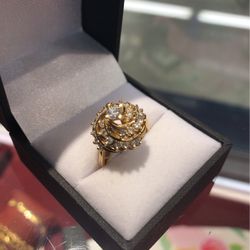 14k Gold Diamond Ring Unique