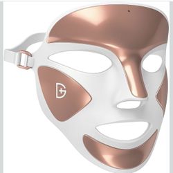 LED face mask for skin rejuvenation with double red and blue light therapy