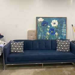 Blue Sofa Loveseat Set