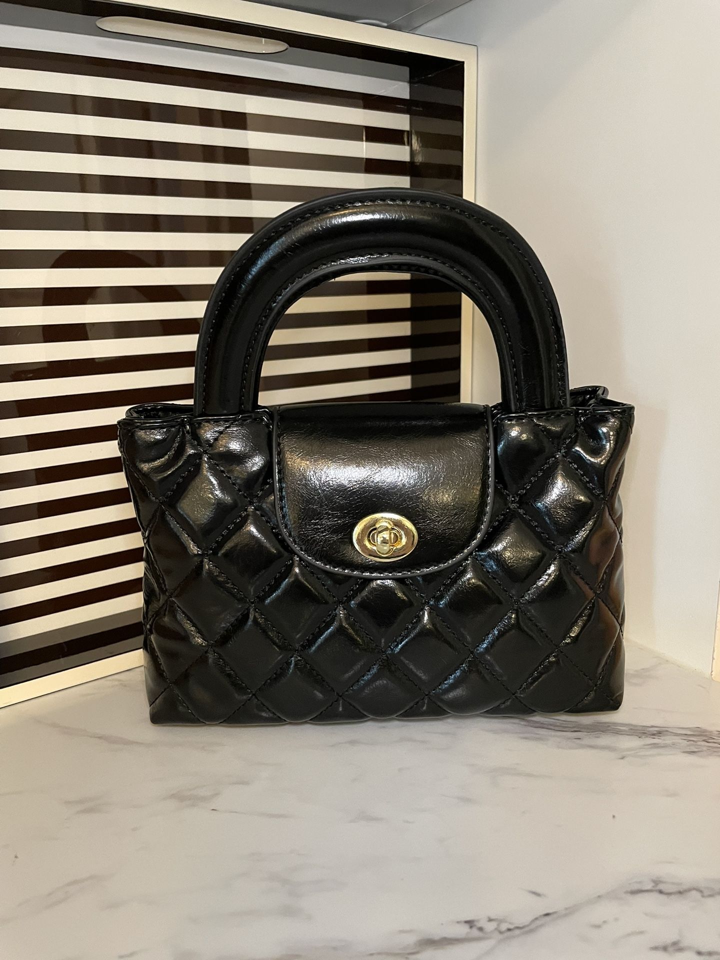 Black Quilted Small Bag