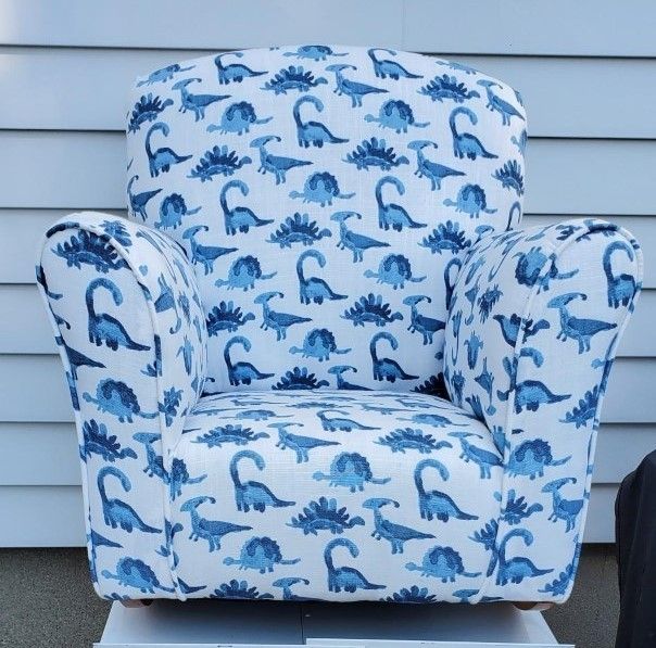 Dinosaur Print Cotton Fabric Children's Rocking Chair

