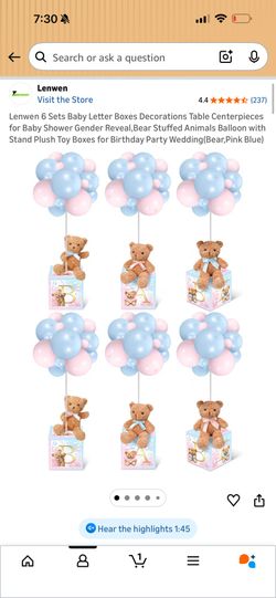 Center Pieces Gender Reveal / Baby Shower