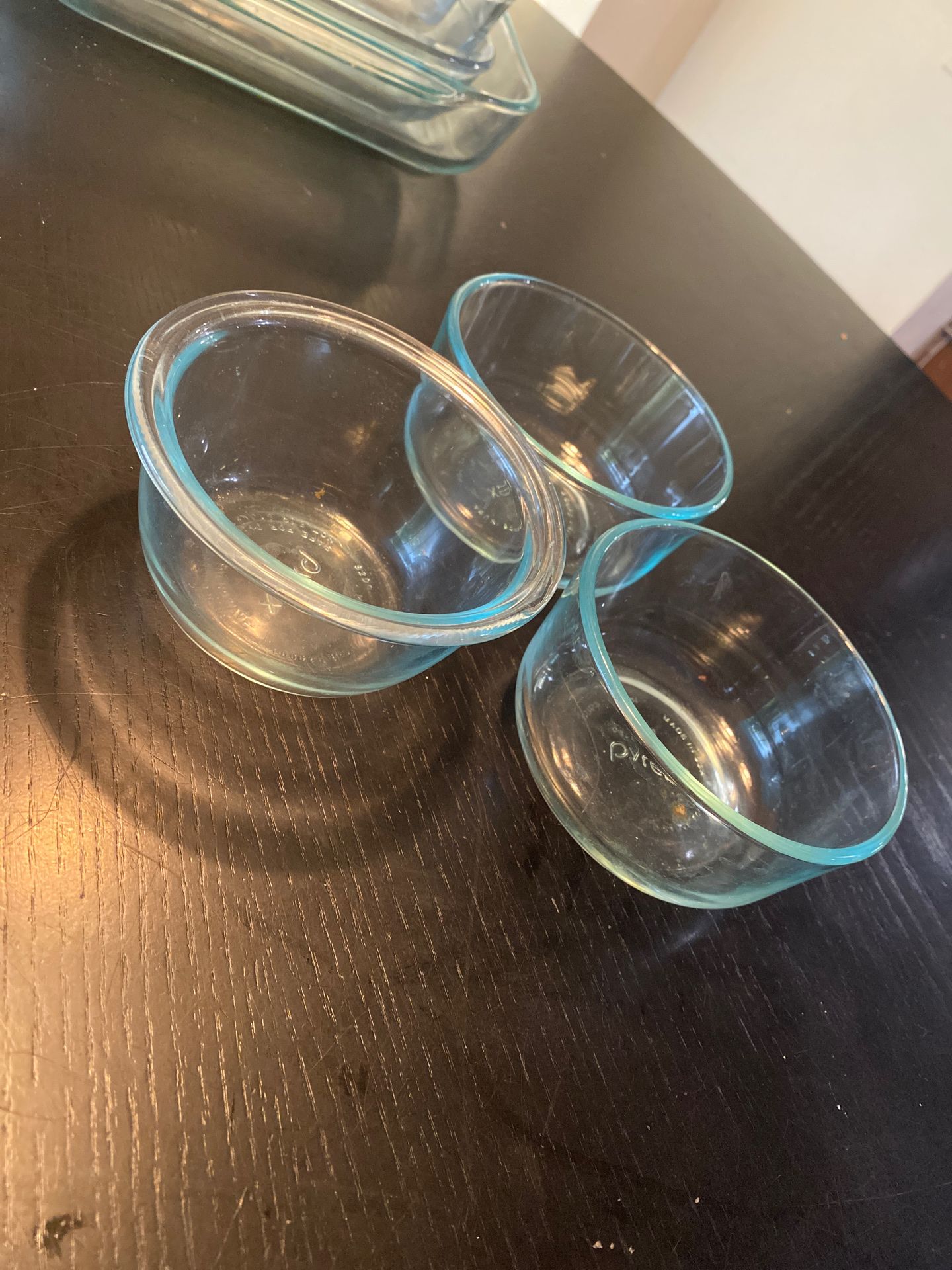 3 Pyrex Glass Bowls (2 cups each)