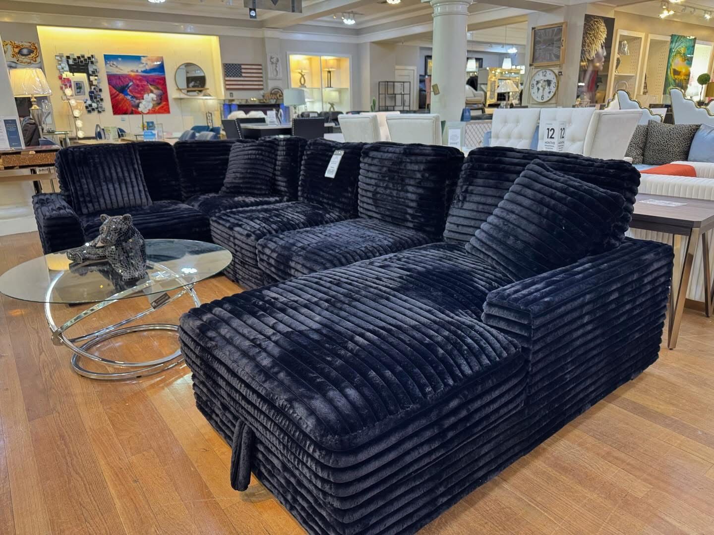 Allison Black Storage Sectional Financing $10 Down