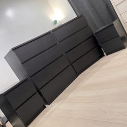 Set of 4 IKEA Malm Dresser Big Deep Drawers Cajoneras