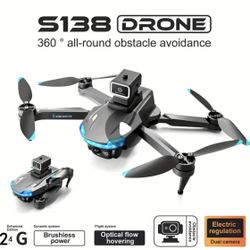 Brushless Electric Folding Drone With Dual Camera Electric Adjustment, Infrared Automatic Obstacle Avoidance, Optical Flow Positioning, Headless 