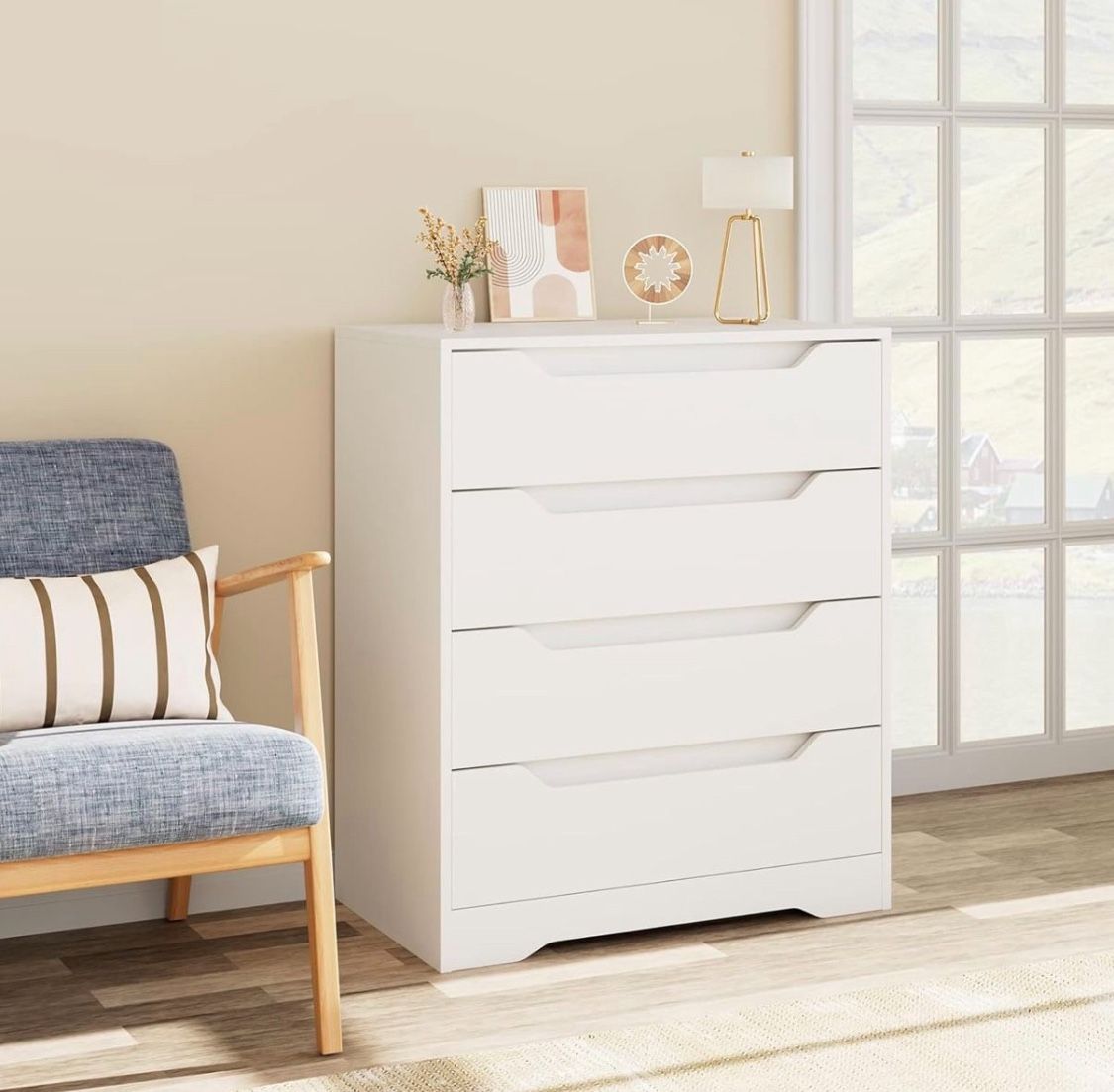 4 Drawer Dresser, White - HOSPB078