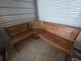 ​Vintage Solid Wood Corner Breakfast Nook Bench with Storage
