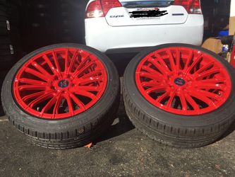 17” RED WHEELS (RIMS) AND TIRES PACKAGE DEAL $899 + TAX (INSTALLED)