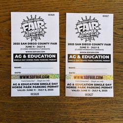 (2) San Diego Fair Tickets with Parking Pass
