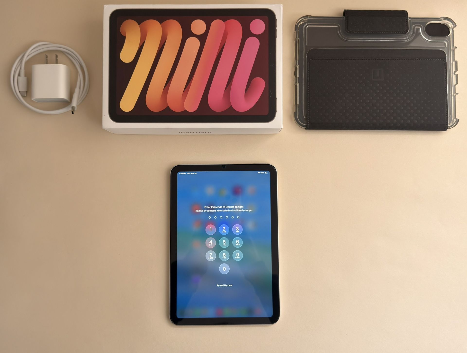 Apple iPad mini 7th Gen (A17 Pro) Starlight 128GB WiFi - AppleCare+ 3/16/26