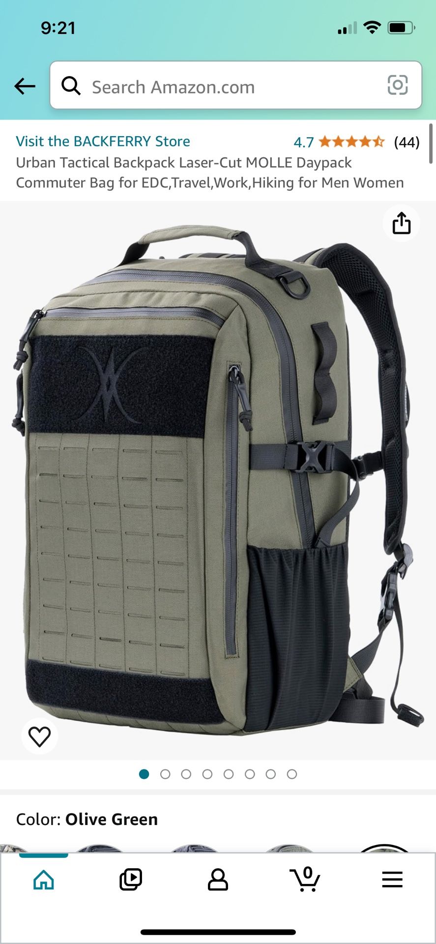 Urban Tactical Backpack Laser-Cut MOLLE Daypack Commuter Bag for EDC,Travel, Work, Hiking for Men Women