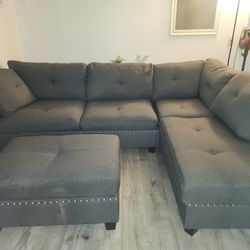 Small Sectional With Chaise And ottoman