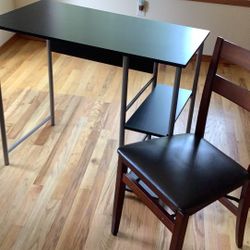 Desk and Folding Chair