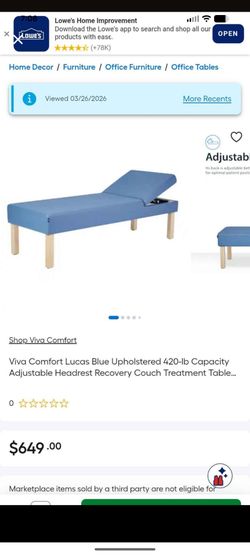 Lot of (2) New Viva Comfort Lucas Blue Recovery Couches 420lb Capacity Antimicrobial