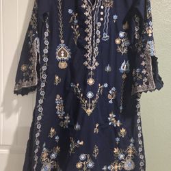 Indian Pakistani Tradition Designer Shalwar Kameez Embroidery Cotton Dress 