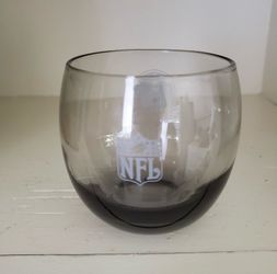 Vintage 1970’s Houston Oilers NFL Rocks Glass Smoked Low Ball Glass