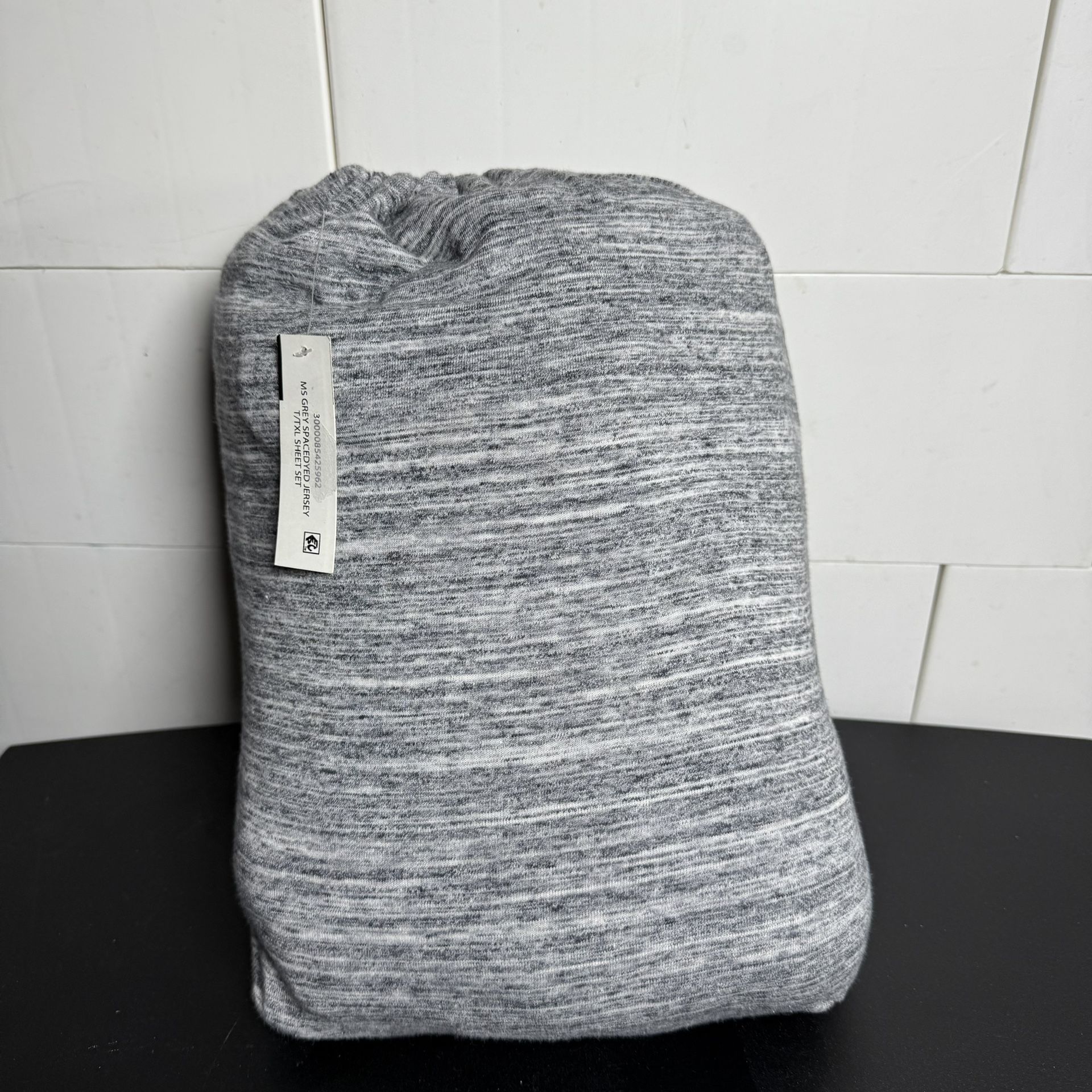 MS GREY SPACEDYED JERSEY T/TXL SHEET SET