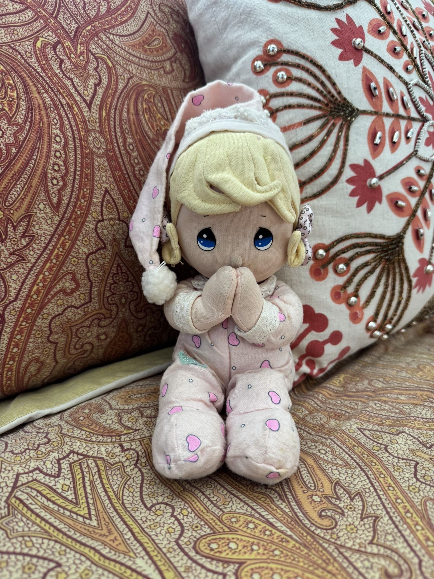 Vintage Precious Moments Plush Prayer Doll 9" Toy