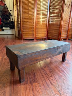 Small solid wood prayer bench stool
