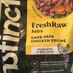 Instinct Raw Frozen Adult Bites Grain-Free Cage-Free Chicken Recipe Dog Food, 6-lb bag
