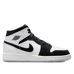 NEW Air Jordan 1 Mid SE Diamond Short White Black Men's SIZE 9.5 & 10.5