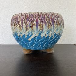 New Handmade Organic Pottery - Round Ceramic Pot Planter with Feet