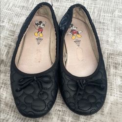 ZARA Disney Black Mickey Mouse Flats Shoes Size 33 (US 1.5 Kids)