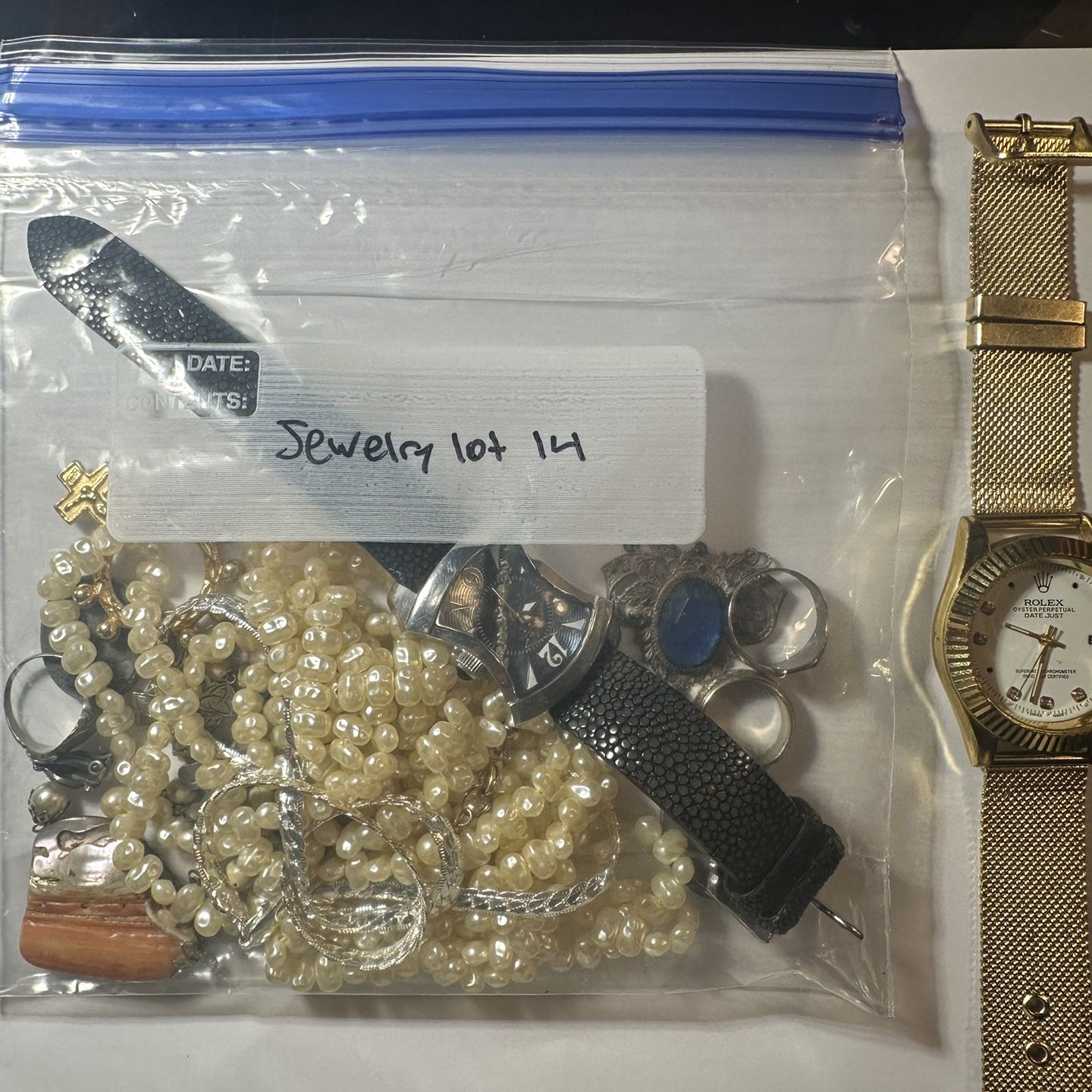 Assorted Jewelry Lot - Watch, Rings, Pearls, Necklaces
