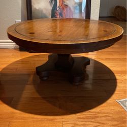 Round Oak Antique Coffee Table