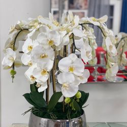 Arreglo Floral Artificial Disponible Orquídeas Blancas