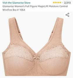 Glamorise Women's Full Figure MagicLift Moisture Control Wirefree Bra 46D
