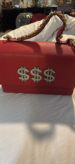 Red Bling New Purse W/ Wallet 