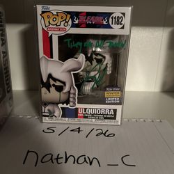 Signed Ulquiorra Funko Pop W Cert From Bleach