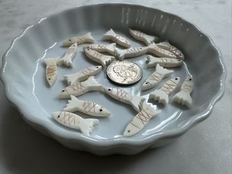 Carved Bone Fish Fetish Beads 