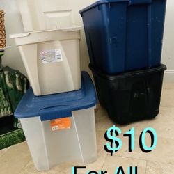 $10 for All Sterilite Containers 4 including great to organize your garage 70 qt,32 gl,10 gl etc