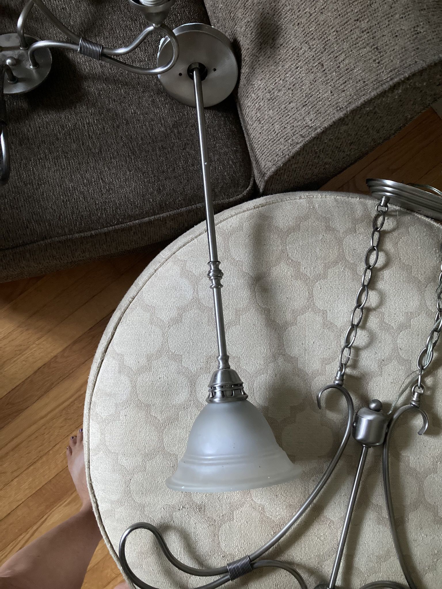 Brushed, Nickel, Single Hanging Light