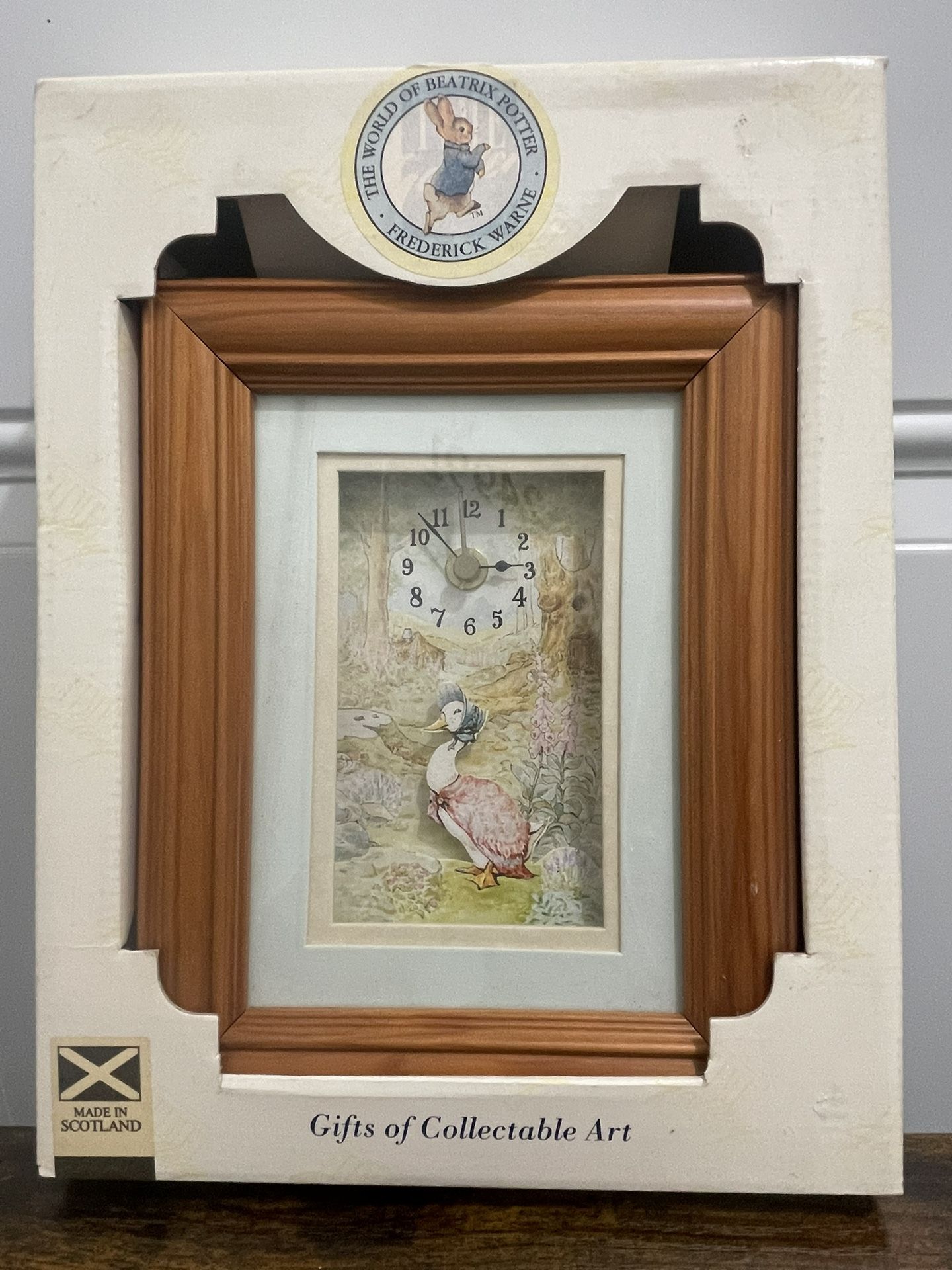 Beatrix Potter Jemima Puddle-Duck Framed Clock – Made in Scotland – Boxed