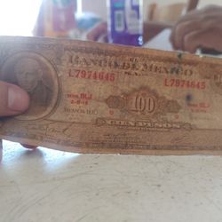 Villete De 100 Pesos Mexican