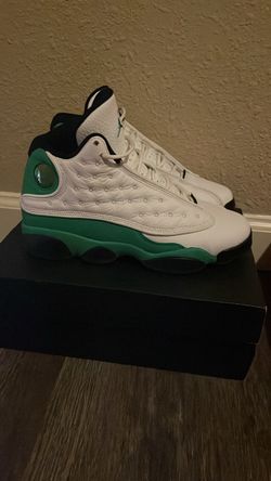 Black and green and white Jordan 12s size 4.5y