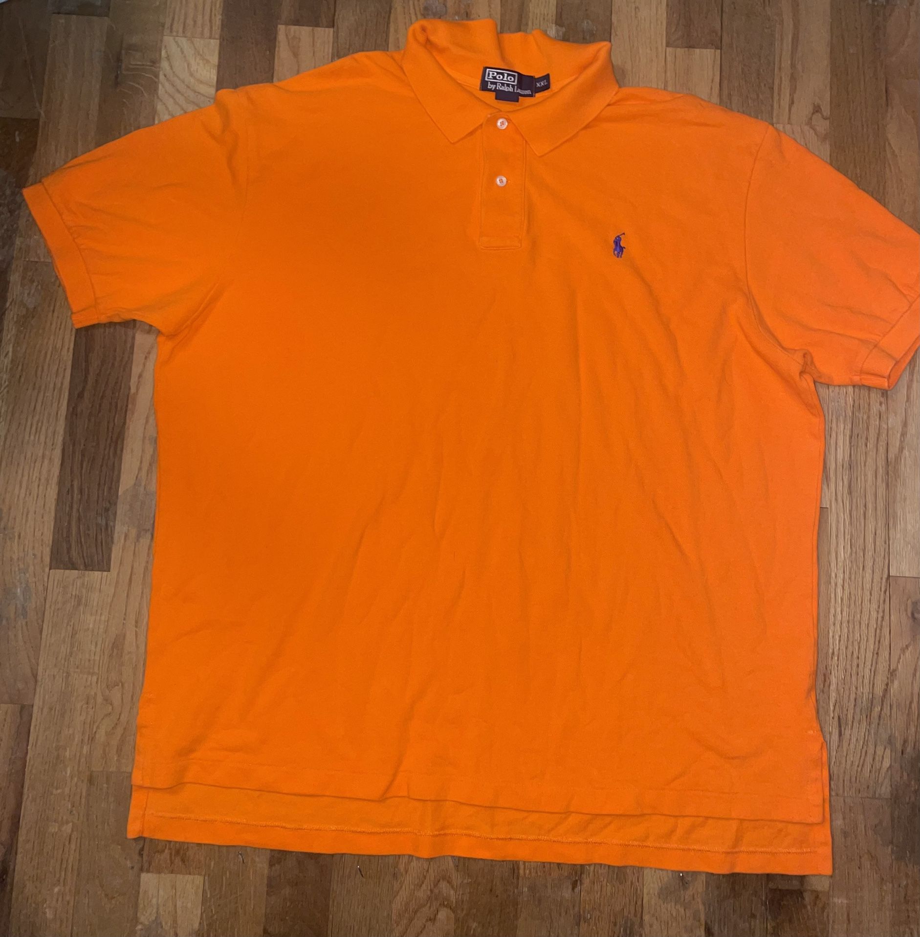 Polo Ralph Lauren Mens XL Orange Polo Shirt with Green Pony