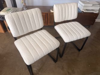 Teddy Upholstered White Metal chairs (set)