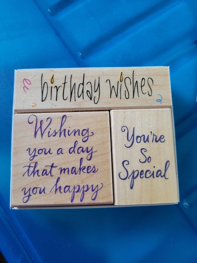 Rubber Stamps Birthday Fancy Notes Hero Arts