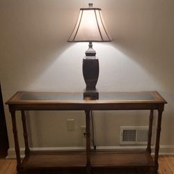 Beautiful Faux Bamboo Table With Cane Shelf Excellent Condition