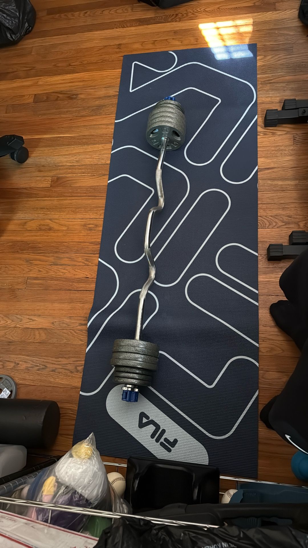 EZ Curl Bar w/ 55lbs + Bar
