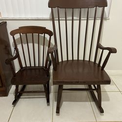 Two Rocking Chairs - Adult And Child Size