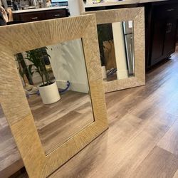 Pottery Barn Miranda Capiz Rectangular Mirrors - Set of 2