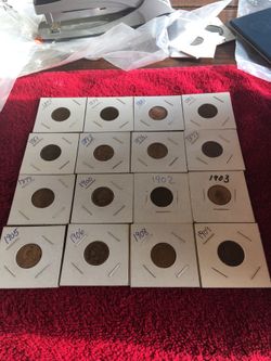 16 coins one cent indian head