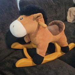 Kids Plush Rocking Horse Ride On Toy 
