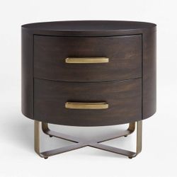 Crate & Barrel “Gwen” Wood + Metal Nightstands 
